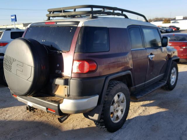 JTEZU11F570002546 - 2007 TOYOTA FJ CRUISER MAROON photo 4