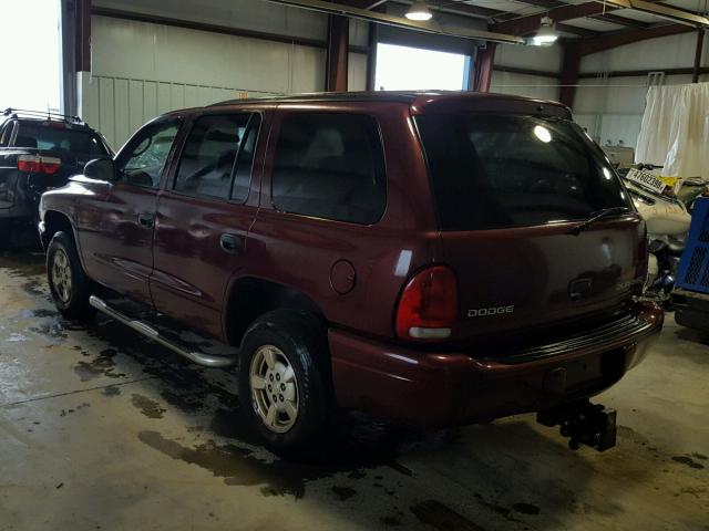 1B4HS38N42F206854 - 2002 DODGE DURANGO SP BURGUNDY photo 3