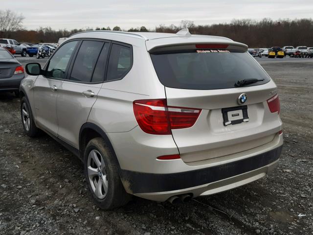 5UXWX5C58CL728516 - 2012 BMW X3 XDRIVE2 TAN photo 3