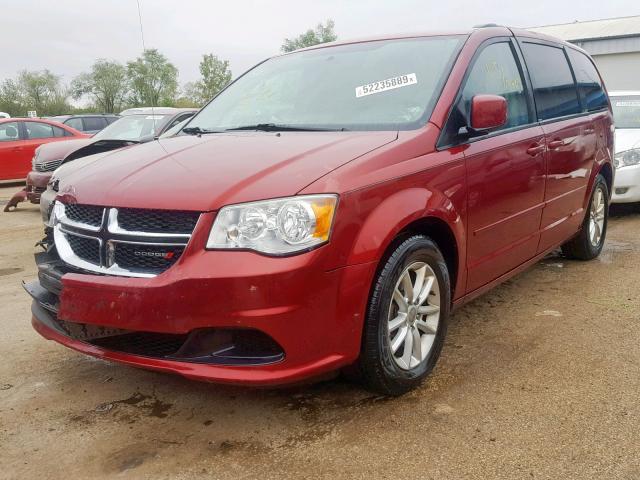 2C4RDGCGXER304818 - 2014 DODGE GRAND CARA BURGUNDY photo 2