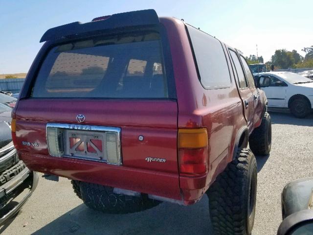 JT3VN39W8R0166266 - 1994 TOYOTA 4RUNNER VN MAROON photo 4