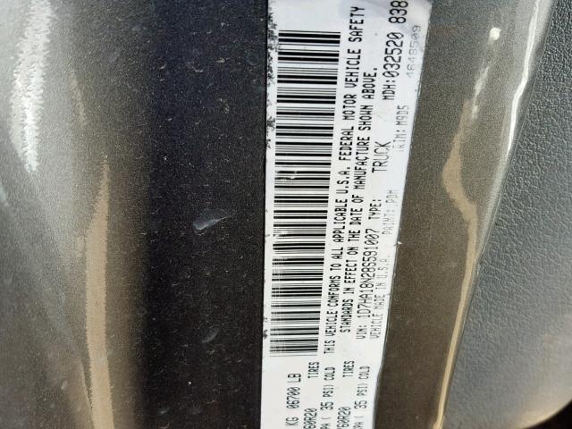 1D7HA18N28S591007 - 2008 DODGE RAM 1500 S GRAY photo 10