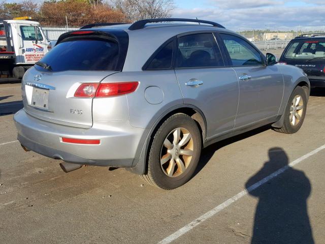 JNRAS08W54X222313 - 2004 INFINITI FX35 SILVER photo 4