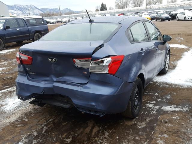 KNADM4A33G6697223 - 2016 KIA RIO LX BLUE photo 4