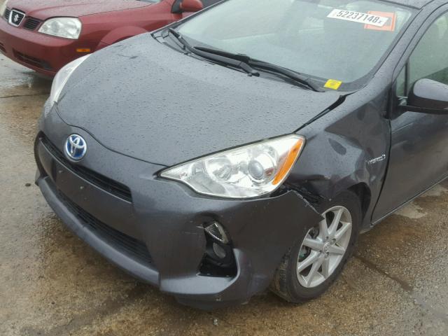 JTDKDTB38C1027144 - 2012 TOYOTA PRIUS C GRAY photo 9