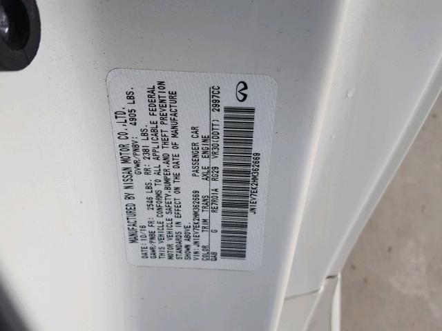 JN1EV7EK2HM362669 - 2017 INFINITI Q60 PREMIU WHITE photo 10