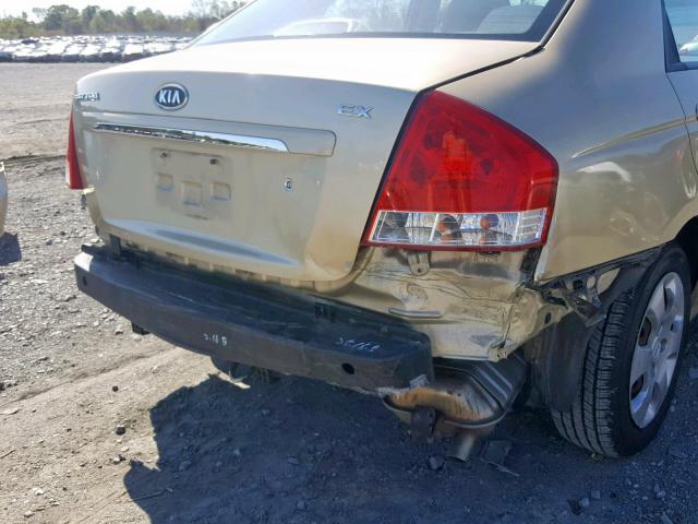 KNAFE222495665888 - 2009 KIA SPECTRA EX GOLD photo 9