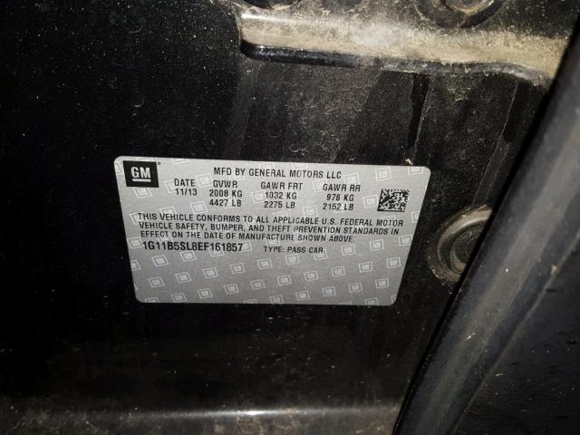 1G11B5SL8EF161857 - 2014 CHEVROLET MALIBU LS 黑色 照片 10