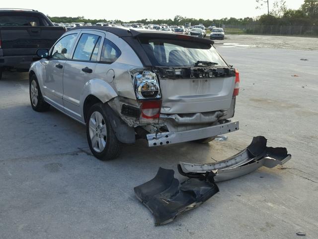 1B3HB48B27D239399 - 2007 DODGE CALIBER SX SILVER photo 3