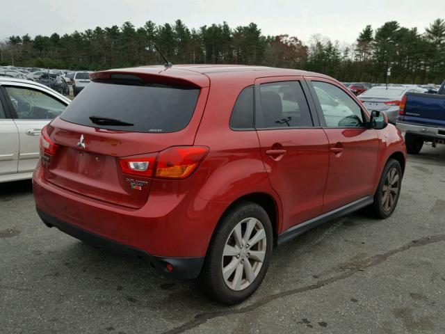 4A4AR3AU2EE014921 - 2014 MITSUBISHI OUTLANDER RED photo 4