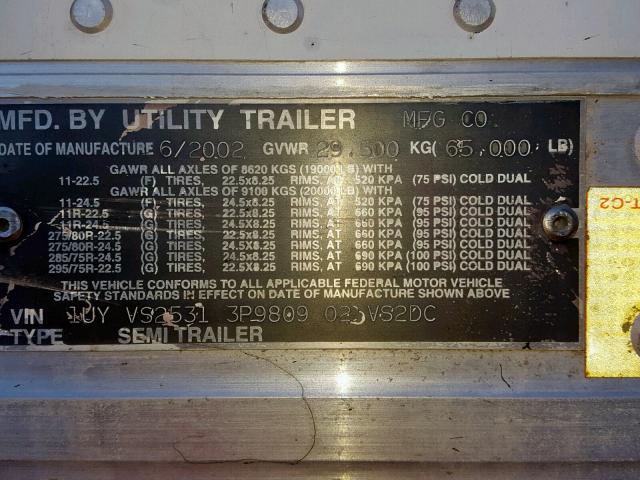 1UYVS25313P980902 - 2003 UTILITY TRAILER WHITE photo 10