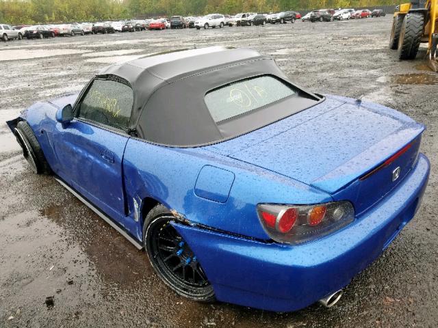 JHMAP21496S005061 - 2006 HONDA S2000 BLUE photo 3