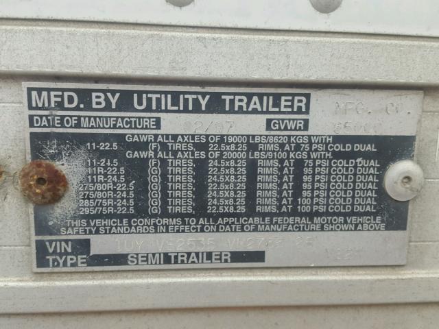 1UYVS2535VM276528 - 1997 UTILITY TRAILER WHITE photo 10
