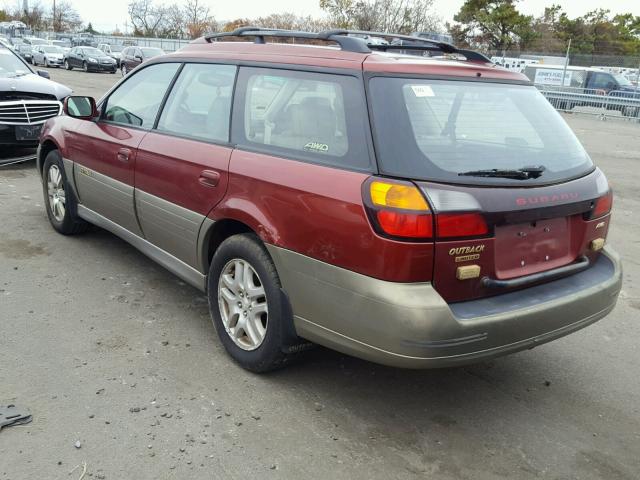 4S3BH686X37607208 - 2003 SUBARU LEGACY OUT RED photo 3