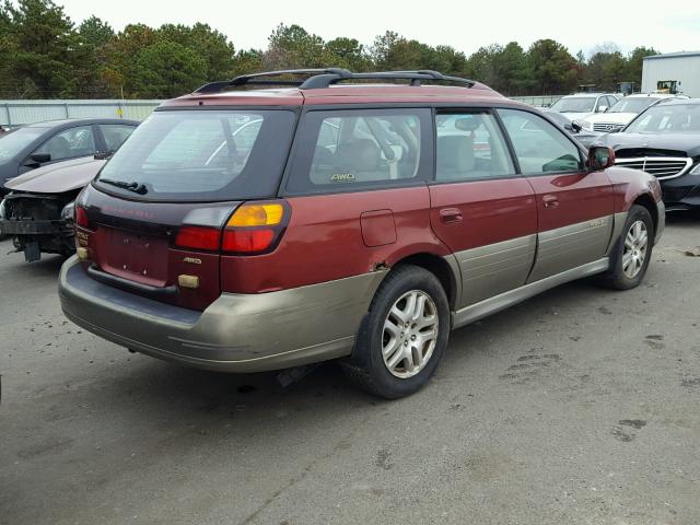 4S3BH686X37607208 - 2003 SUBARU LEGACY OUT RED photo 4