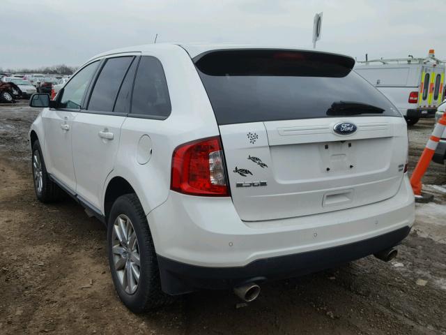 2FMDK4JC3CBA07387 - 2012 FORD EDGE SEL WHITE photo 3