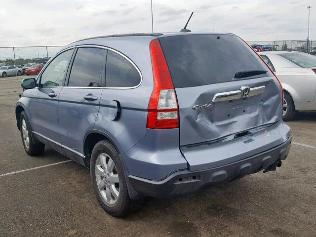 JHLRE48738C051376 - 2008 HONDA CR-V EXL BLUE photo 3