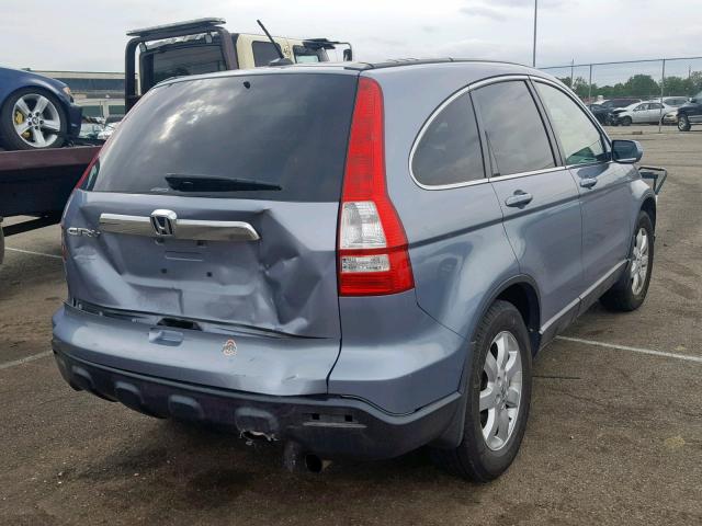 JHLRE48738C051376 - 2008 HONDA CR-V EXL BLUE photo 4