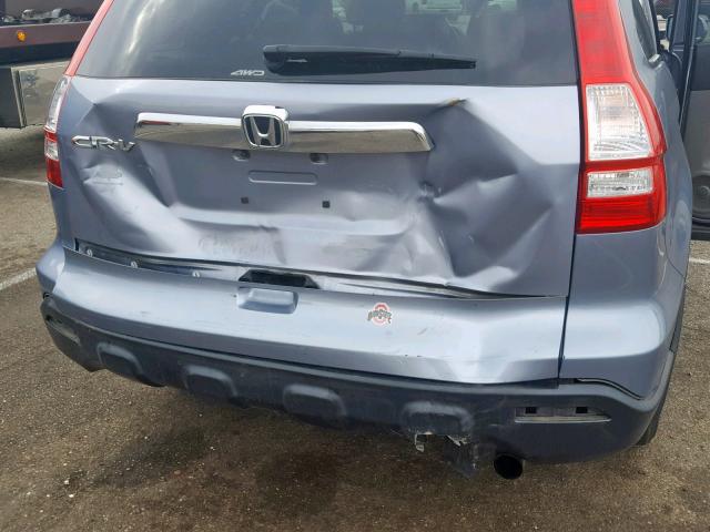 JHLRE48738C051376 - 2008 HONDA CR-V EXL BLUE photo 9