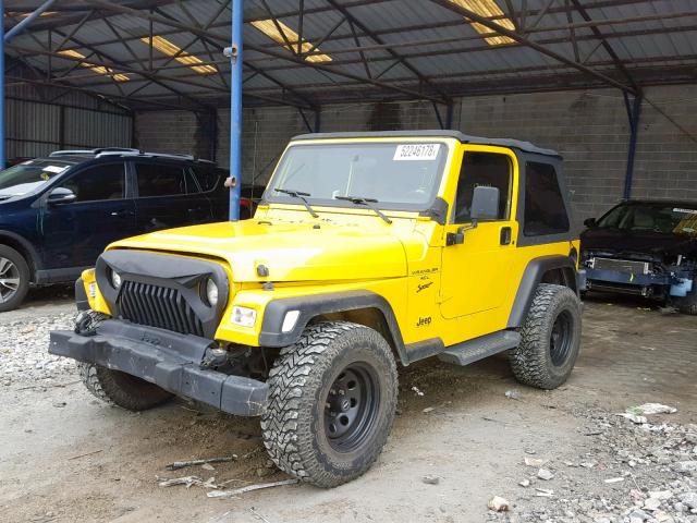 1J4FA49S71P316758 - 2001 JEEP WRANGLER / YELLOW photo 2