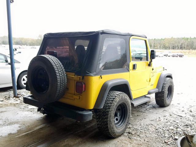 1J4FA49S71P316758 - 2001 JEEP WRANGLER / YELLOW photo 4