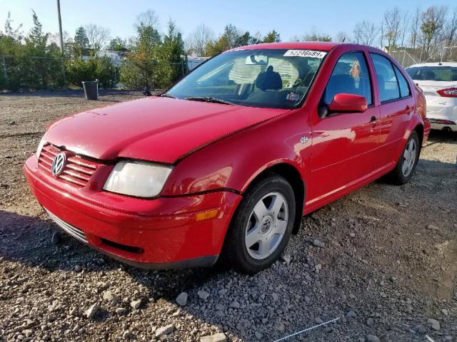 3VWSP69M01M154975 - 2001 VOLKSWAGEN JETTA GLS RED photo 2