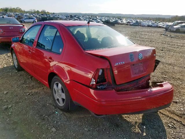 3VWSP69M01M154975 - 2001 VOLKSWAGEN JETTA GLS RED photo 3