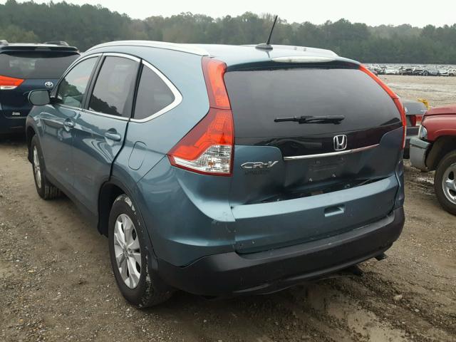 2HKRM3H72DH522376 - 2013 HONDA CR-V EXL BLUE photo 3