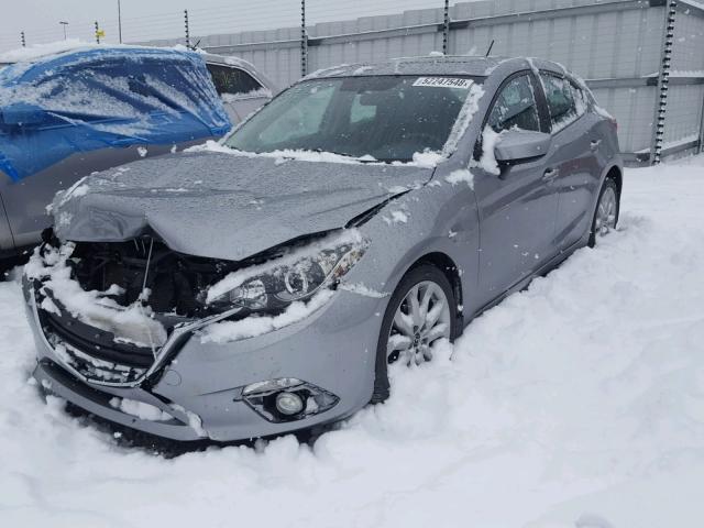 JM1BM1L72E1186881 - 2014 MAZDA 3 TOURING SILVER photo 2