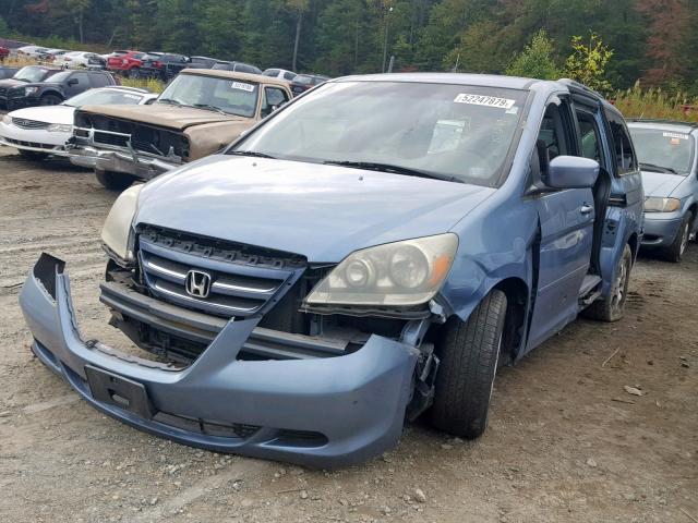 5FNRL38475B069655 - 2005 HONDA ODYSSEY EX BLUE photo 2