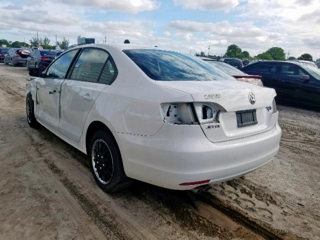 3VW2K7AJ4CM334534 - 2012 VOLKSWAGEN JETTA BASE Սպիտակ լուսանկար 3