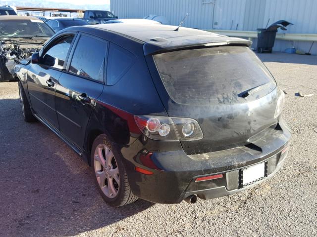 JM1BK343281868046 - 2008 MAZDA 3 HATCHBAC BLACK photo 3