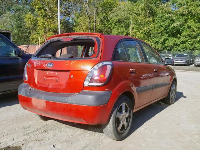 KNADE163566182355 - 2006 KIA RIO 5 ORANGE photo 4