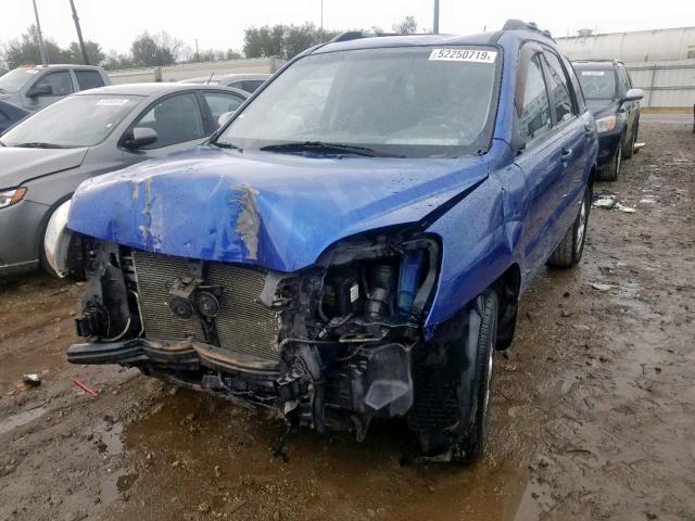 KNDJF724977381196 - 2007 KIA SPORTAGE L BLUE photo 2