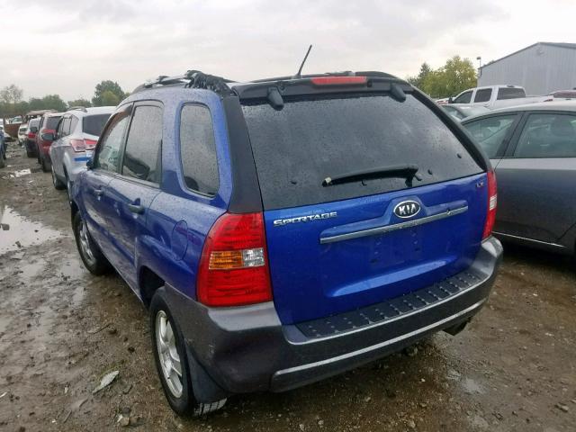 KNDJF724977381196 - 2007 KIA SPORTAGE L BLUE photo 3