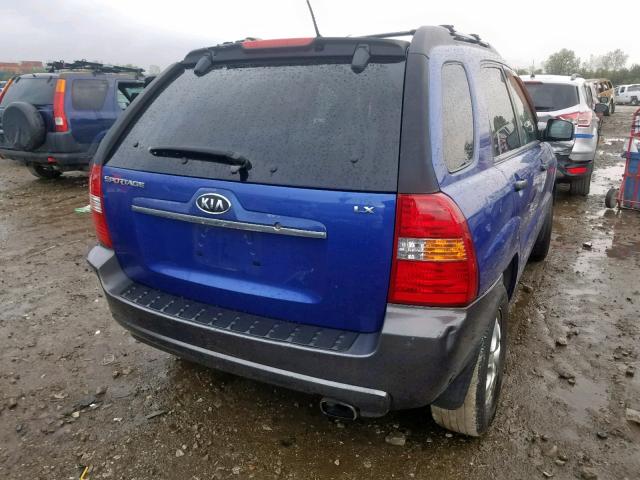 KNDJF724977381196 - 2007 KIA SPORTAGE L BLUE photo 4