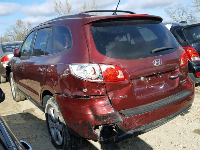 5NMSH73E87H037325 - 2007 HYUNDAI SANTA FE S MAROON photo 3