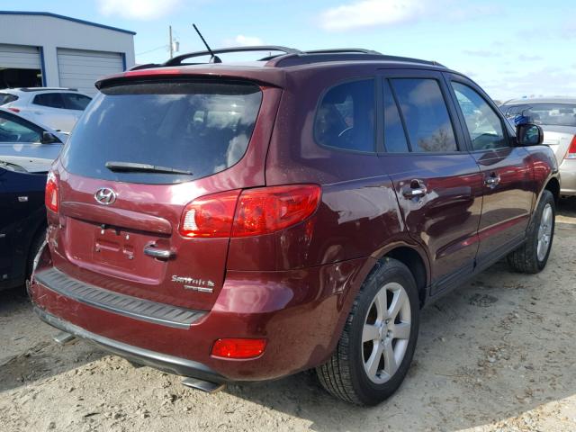 5NMSH73E87H037325 - 2007 HYUNDAI SANTA FE S MAROON photo 4