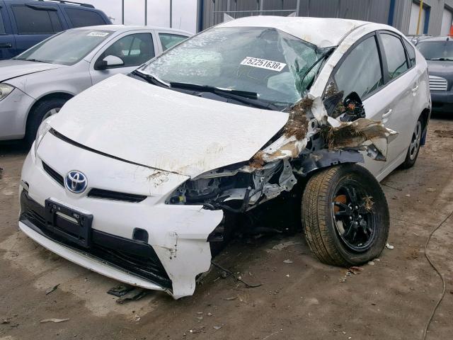 JTDKN3DU3E1771918 - 2014 TOYOTA PRIUS WHITE photo 2