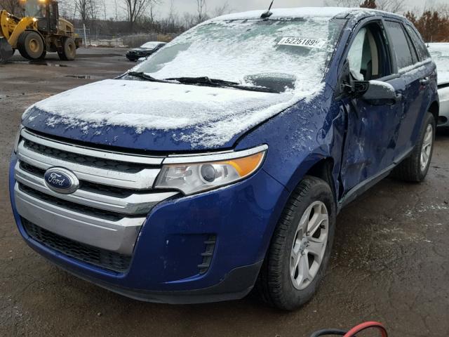 2FMDK4GC7EBB54192 - 2014 FORD EDGE SE BLUE photo 2