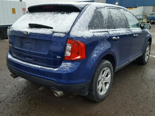 2FMDK4GC7EBB54192 - 2014 FORD EDGE SE BLUE photo 4