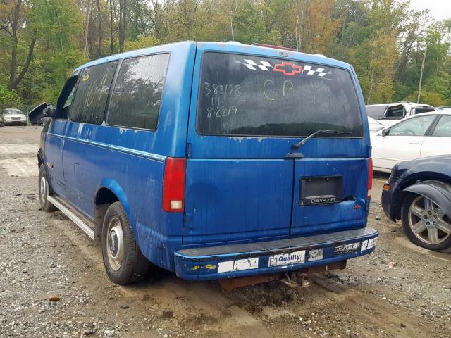 1GNDM19Z7RB168031 - 1994 CHEVROLET ASTRO BLUE photo 3