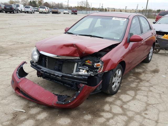 KNAFE221595612589 - 2009 KIA SPECTRA EX RED photo 2