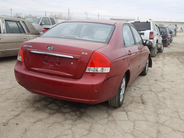 KNAFE221595612589 - 2009 KIA SPECTRA EX RED photo 4