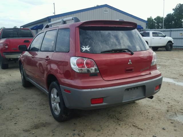 JA4LX41G33U059319 - 2003 MITSUBISHI OUTLANDER RED photo 3