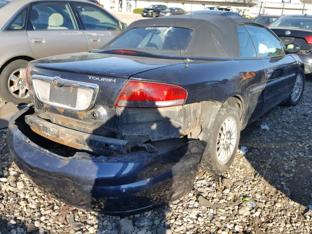 1C3EL55R34N299692 - 2004 CHRYSLER SEBRING LX BLUE photo 4