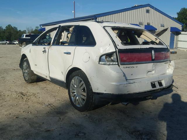 2LMDJ6JC5ABJ21472 - 2010 LINCOLN MKX WHITE photo 3