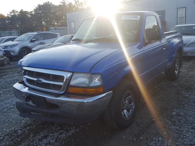 1FTYR10C7YPB77799 - 2000 FORD RANGER BLUE photo 2