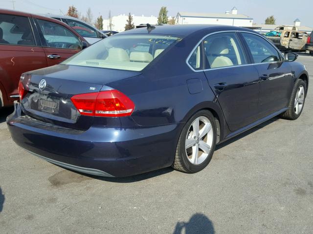 1VWBP7A33CC100129 - 2012 VOLKSWAGEN PASSAT SE BLUE photo 4