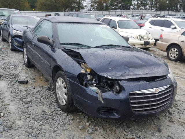 1C3EL45X64N399844 - 2004 CHRYSLER SEBRING LX BLUE photo 1